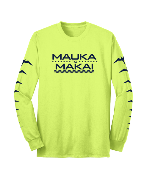 Mauka to Makai Longsleeve T-Shirt Safety Green – Hae Hawaii