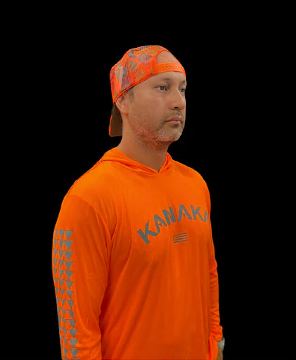 Kanaka Hooded Long Sleeve Drifit Safety Orange