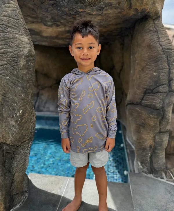 Namoku Toddler Hooded Longsleeve Drifit Gray Golden Rod