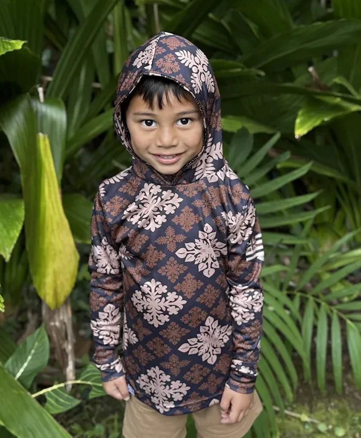 Kapa Kuiki Black Toddler Hooded Long Sleeve Drifit Brown