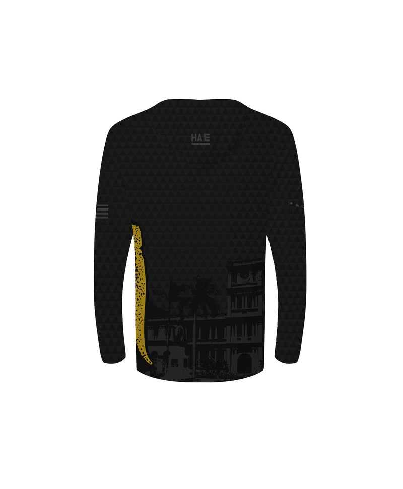 Kamehameha Black & Gold Youth Hooded Longsleeve Drifit