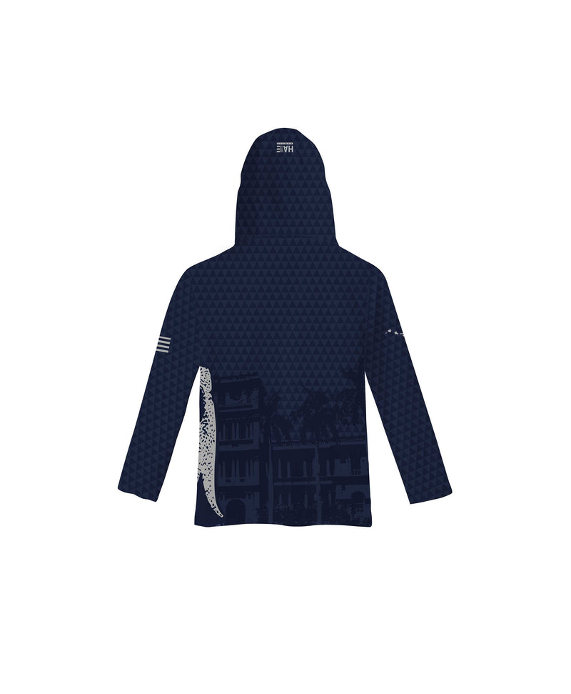 Kamehameha Navy & White Toddler Hooded Longsleeve Drifit