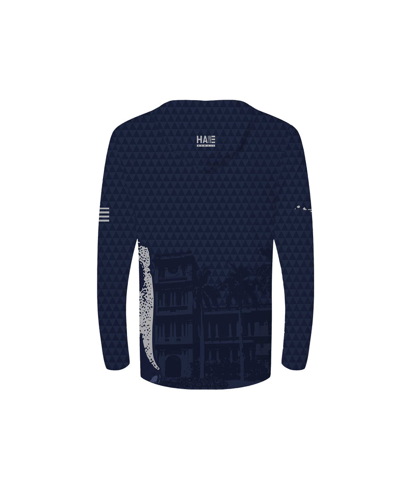 Kamehameha Navy & White Youth Hooded Longsleeve Drifit