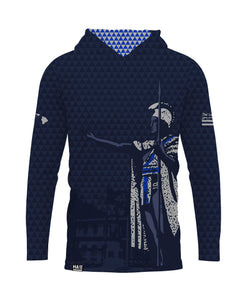 Kamehameha Navy & White Hooded Longsleeve Drifit