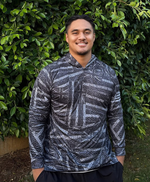 Ku'u Hae Hooded Long Sleeve Drifit Black