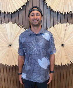 Lo'i Kalo Anywhere Polo Dark Gray
