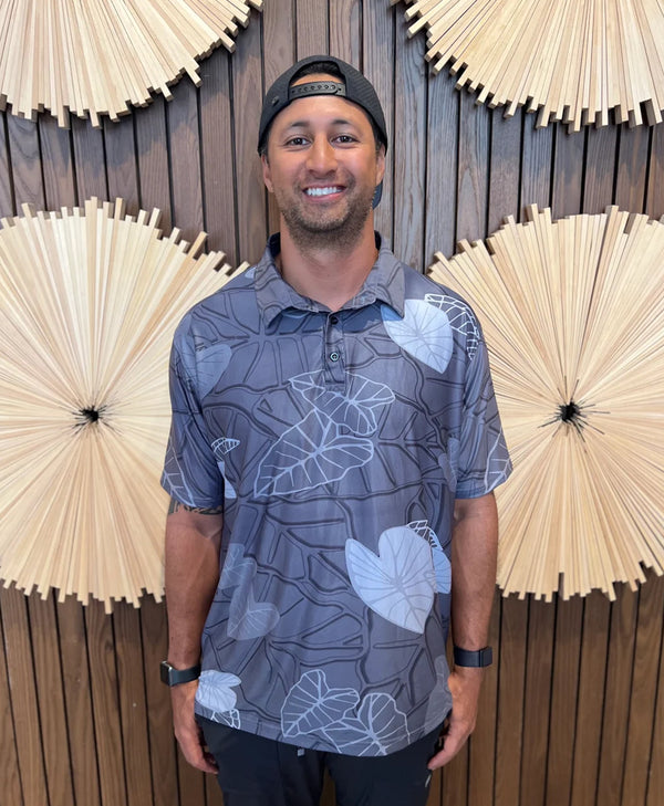 Lo'i Kalo Anywhere Polo Dark Gray