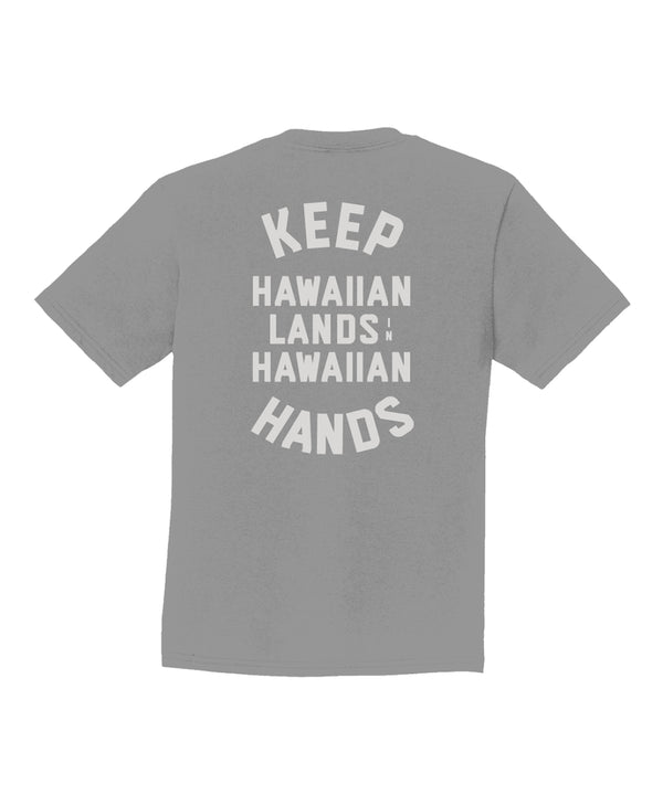 Keep Hawaiian Lands in Hawaiian Hands Youth T-Shirt Grey