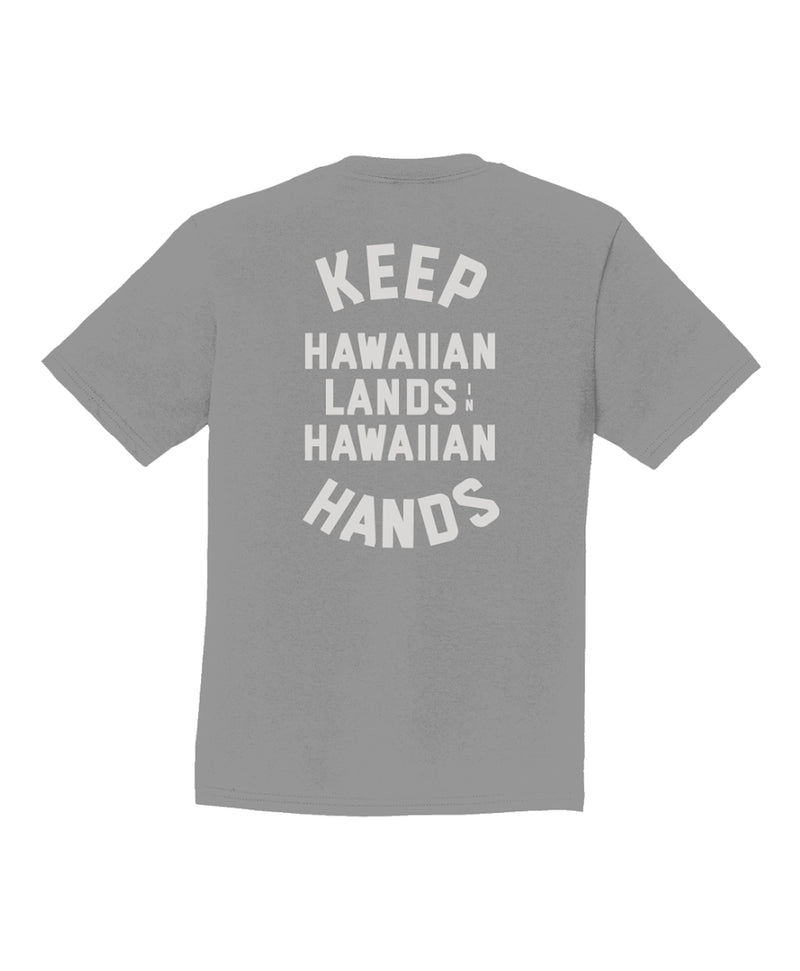 Keep Hawaiian Lands in Hawaiian Hands Youth T-Shirt Grey