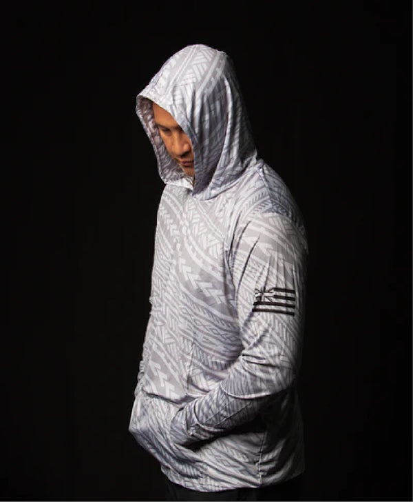Kakau Gray Sublimated Hooded Long Sleeve Drifit