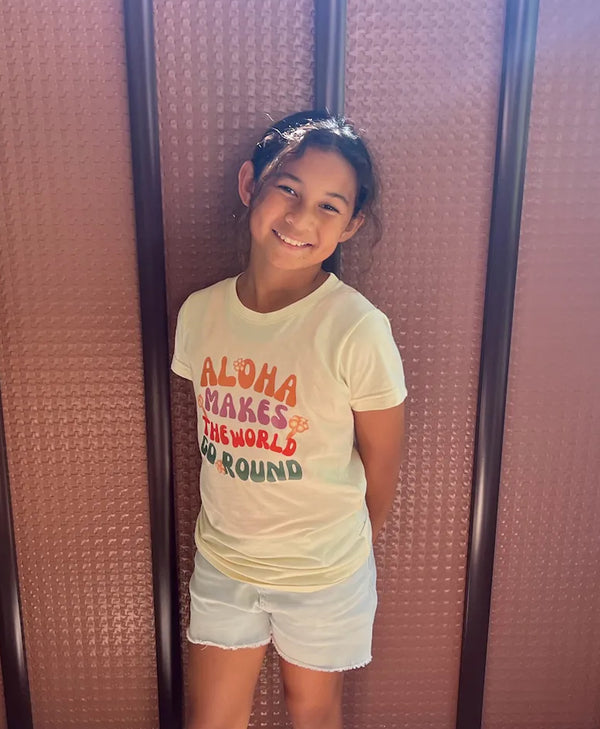 Aloha Makes the World Go Round Keiki Tee