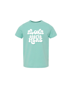 Aloha Starts Here Keiki Tee Aqua