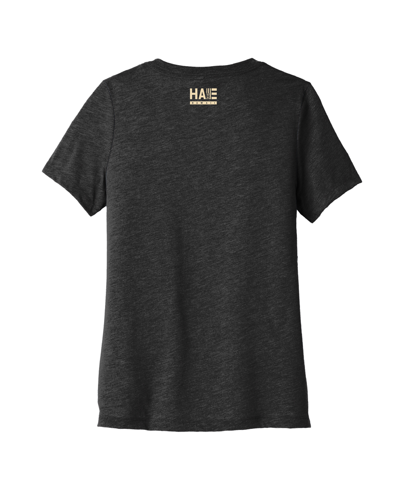 Mana Wahine V-Neck Tee Heathered Black