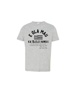 E Ola Mau Ka 'Ōlelo Hawai'i Gray Toddler Tee