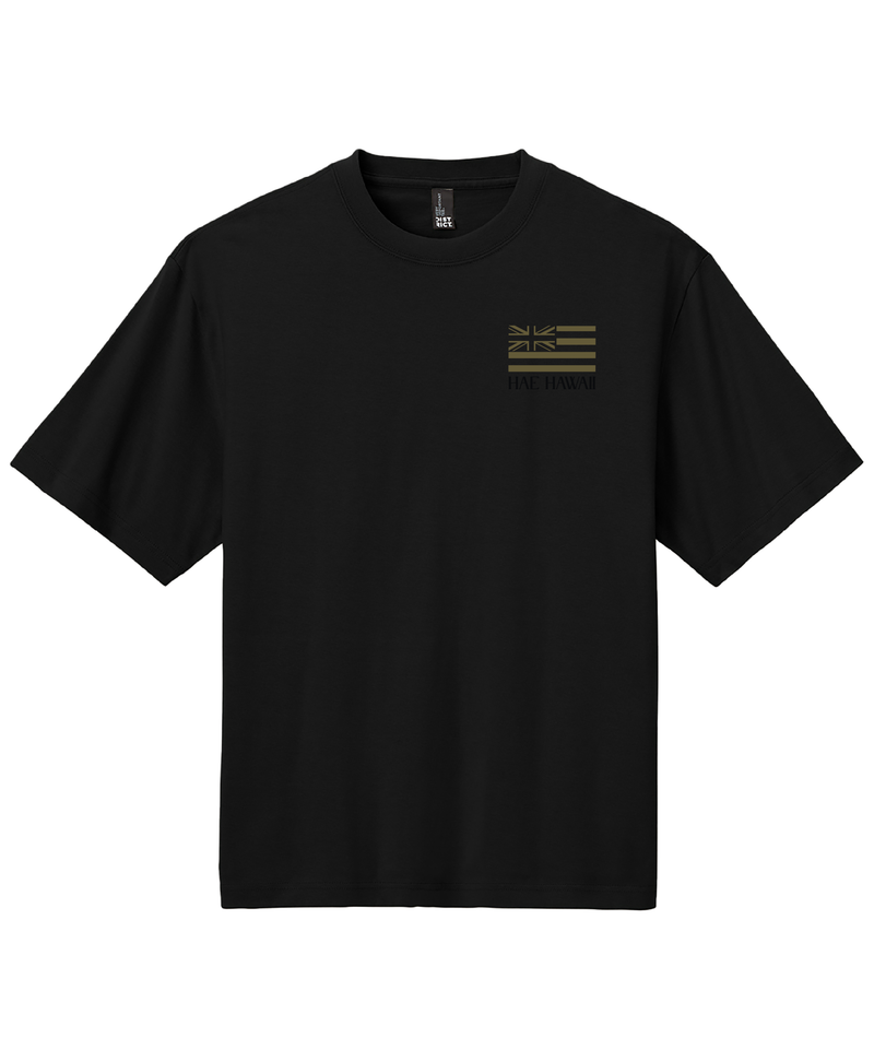 'Iwa Triangles Drop Shoulder T-Shirt in Black