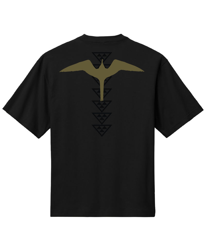 'Iwa Triangles Drop Shoulder T-Shirt in Black