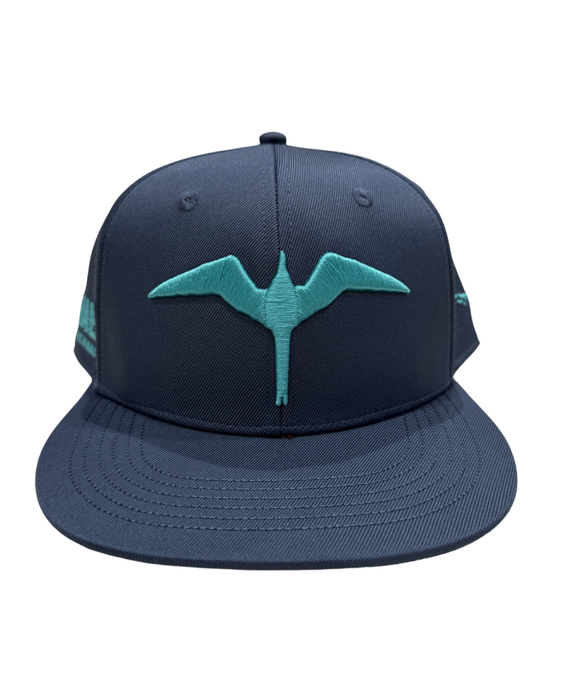 Iwa Bird 3D Puff Snapback Teal on Navy Blue