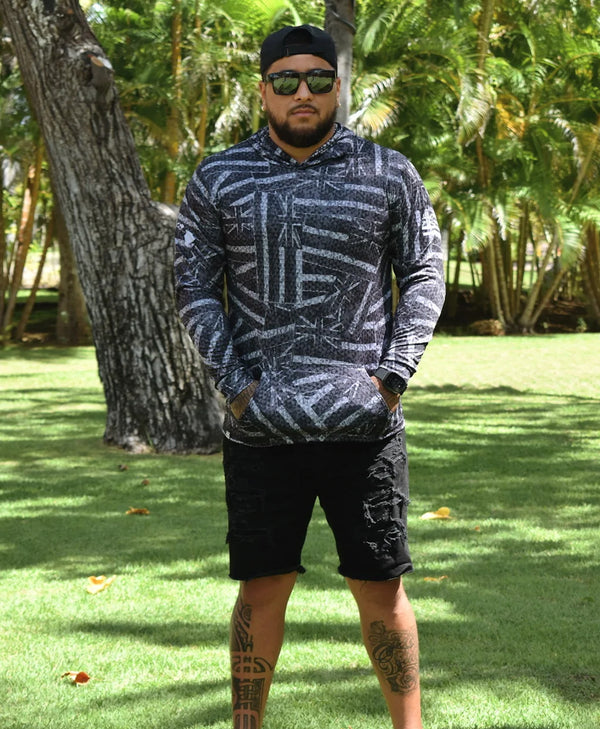 Ku'u Hae Hooded Long Sleeve Drifit Black