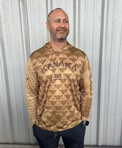 Kanaka Sublimated Hooded Long Sleeve Drifit Brown