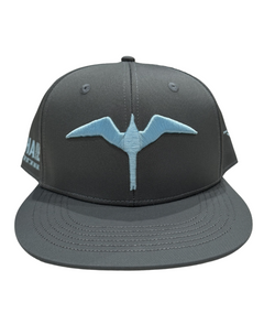 Iwa Bird 3D Puff Snapback Powder Blue on Dark Gray