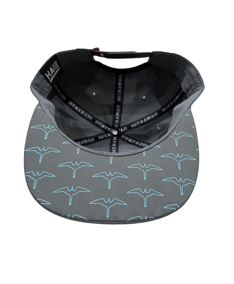 Iwa Bird 3D Puff Snapback Powder Blue on Dark Gray