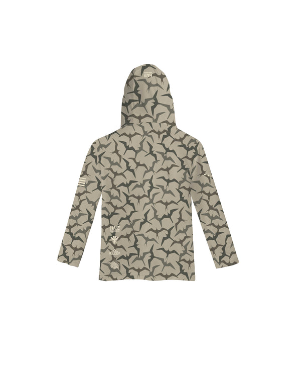 Aloha Aina Iwa Bird Camo Toddler Hooded Long Sleeve Drifit