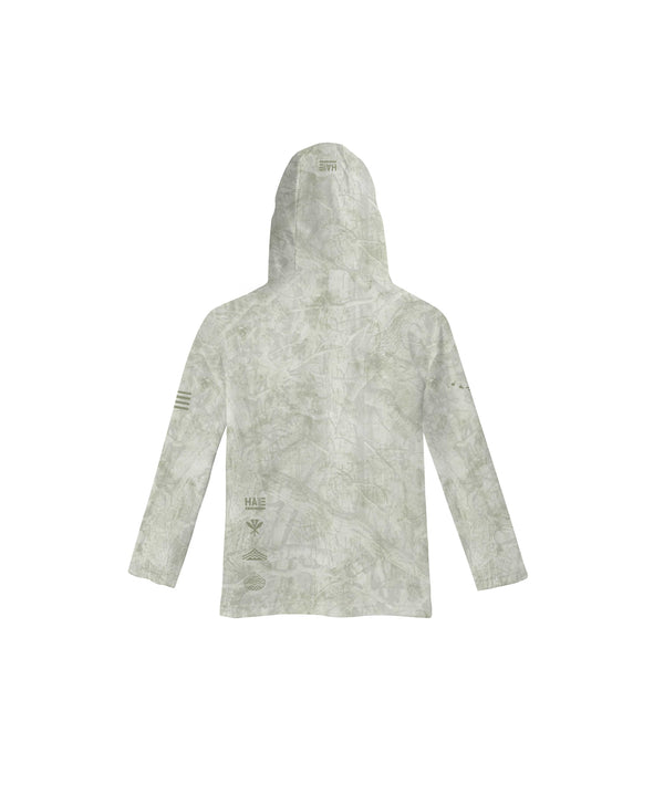 Aloha Aina Green Camo Toddler Hooded Long Sleeve Drifit