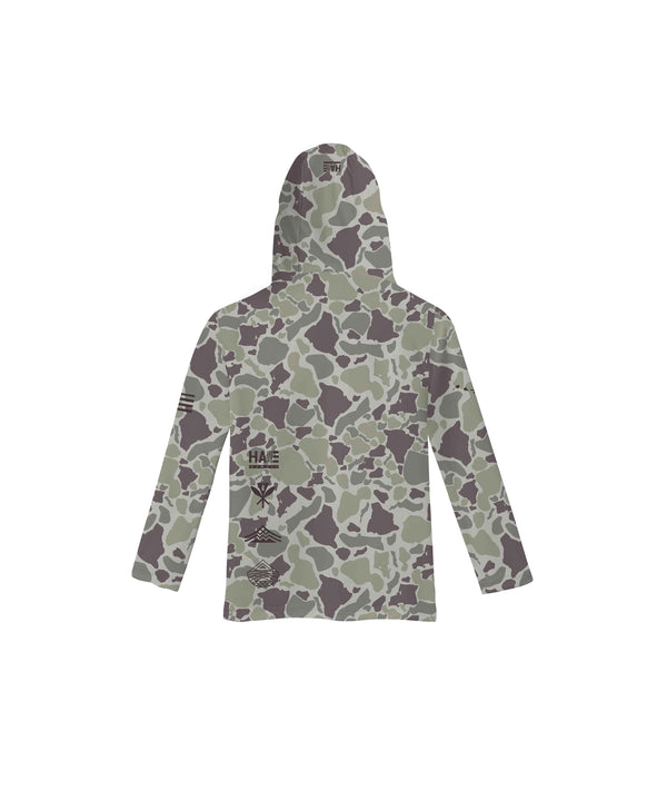 Aloha Aina Namoku Camo Toddler Hooded Long Sleeve Drifit