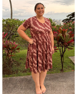 'Awapuhi Melemele Luana Dress - ʻĀʻula Brown