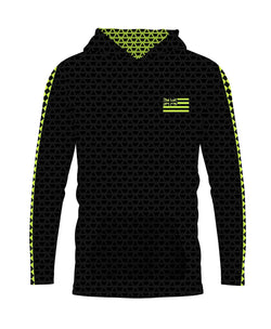 Iwa Triangles Youth Hooded Long Sleeve Drifit Navy Neon