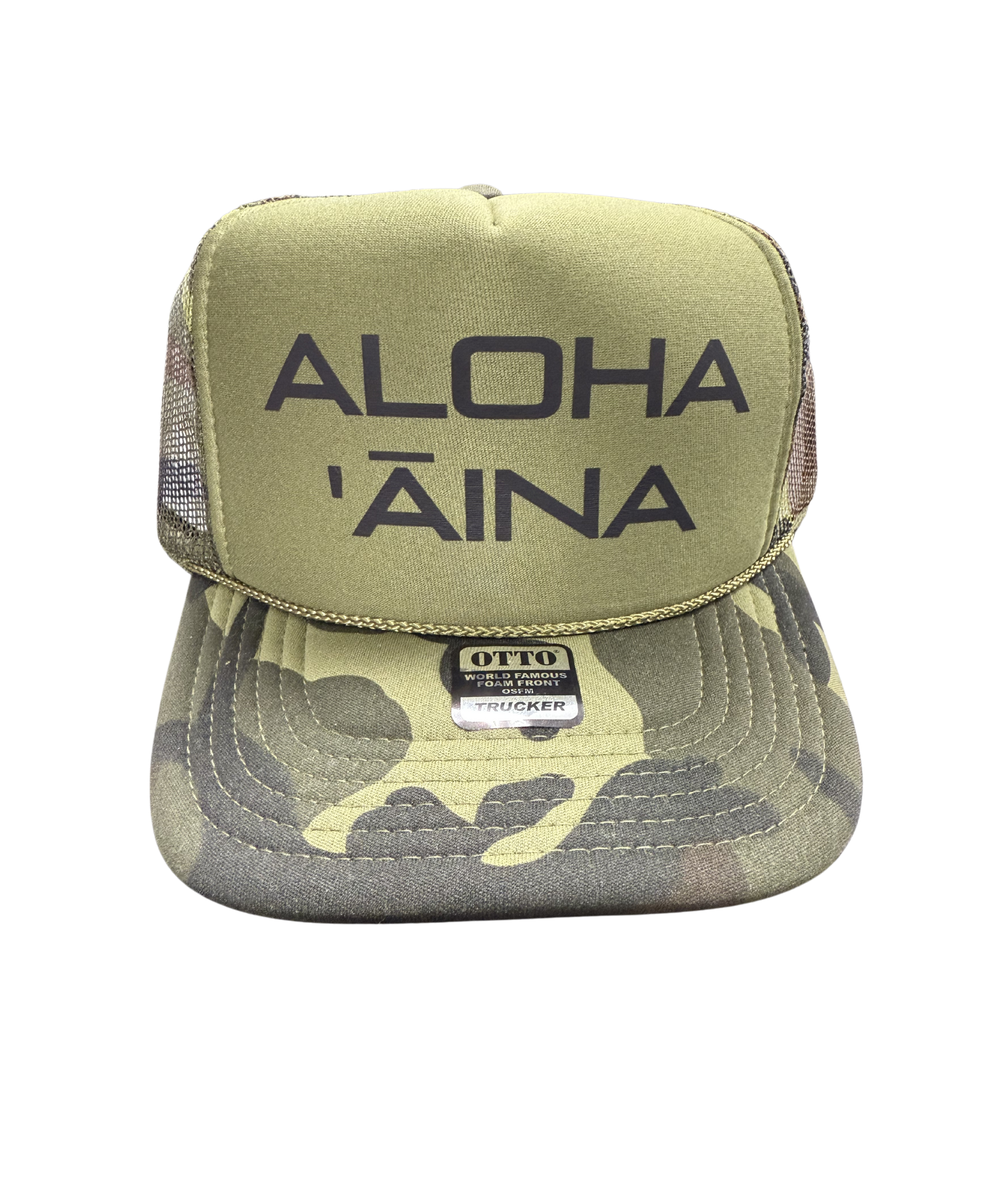 ALOHAcollection★TruckerHat帽子・ALOHAロゴ・カーキ・オリーブ ALOHAcollection☆TruckerHat帽子・ALOHAロゴ・カーキ・オリーブ