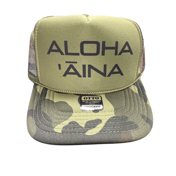 Aloha Aina Camo Trucker Hat Green – Hae Hawaii