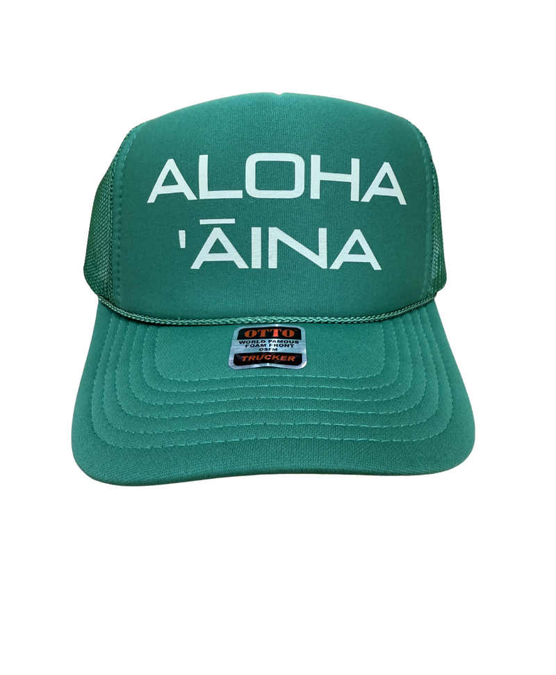 Aloha Aina Trucker Hat Kelly Green