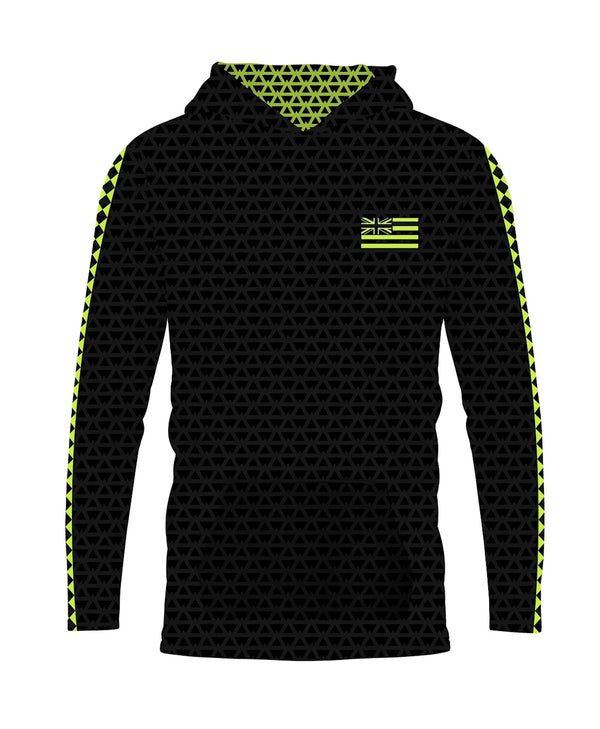 Iwa Triangles Toddler Hooded Long Sleeve Drifit Neon
