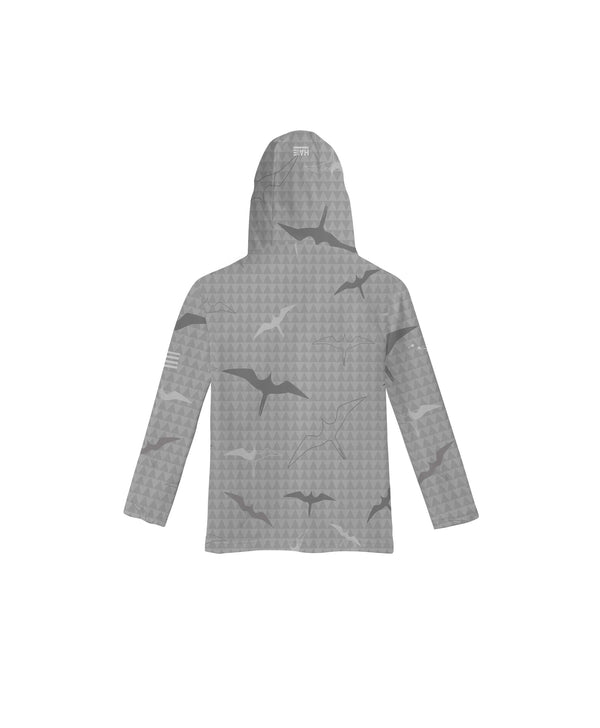 Iwa Birds Toddler Hooded Long Sleeve Drifit Gray