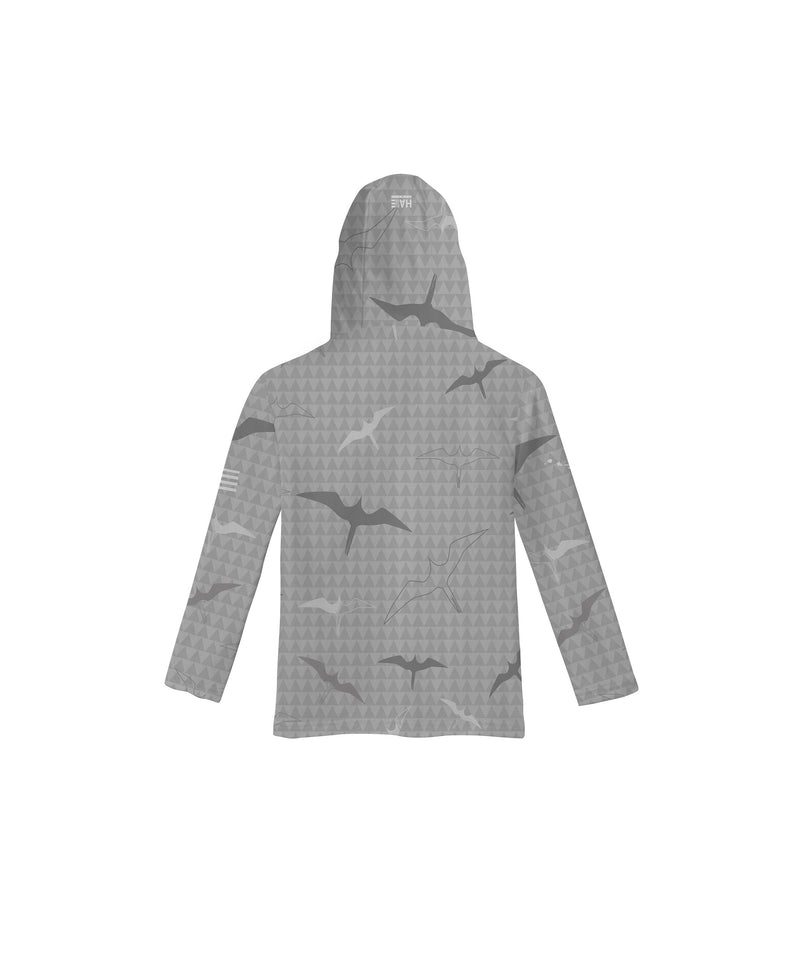 Iwa Birds Toddler Hooded Long Sleeve Drifit Gray