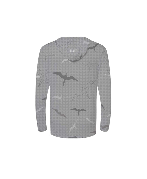 Iwa Birds Youth Hooded Long Sleeve Drifit Gray