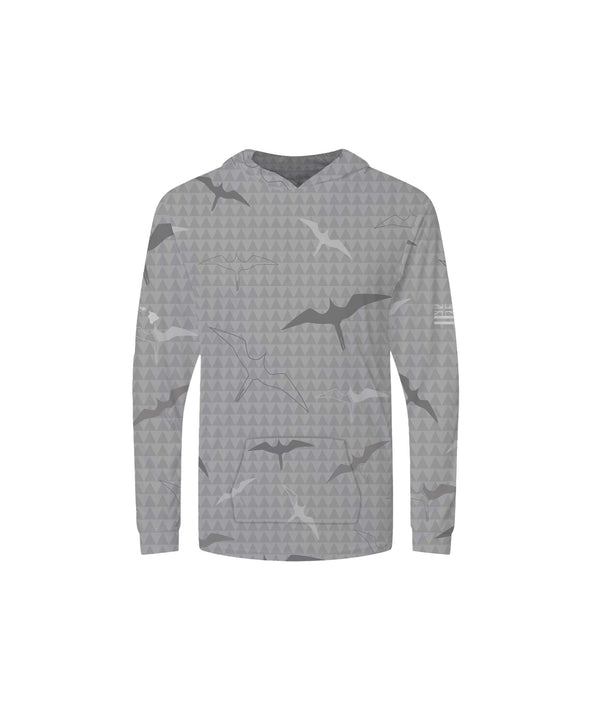 Iwa Birds Youth Hooded Long Sleeve Drifit Gray