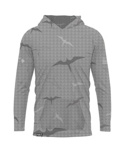 Iwa Birds Hooded Long Sleeve Drifit Gray