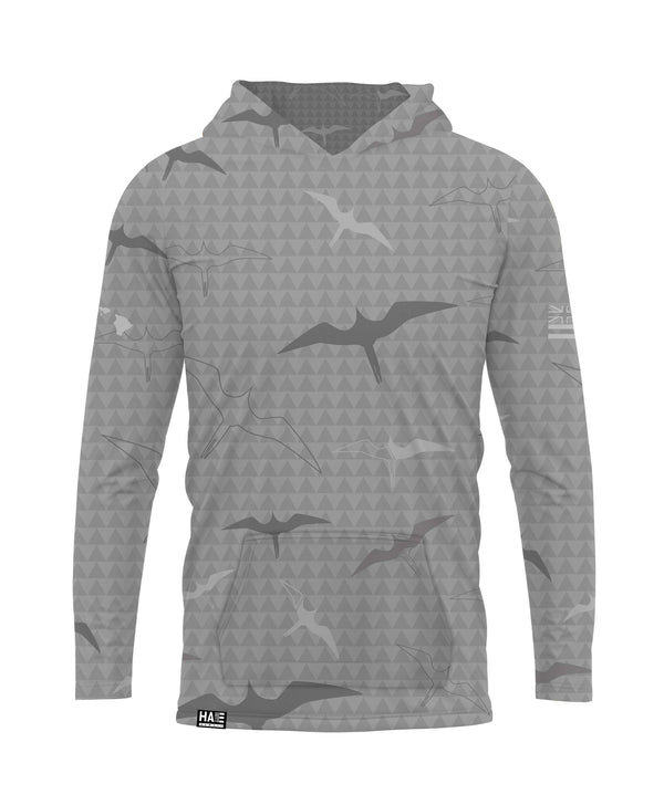 Iwa Birds Hooded Long Sleeve Drifit Gray