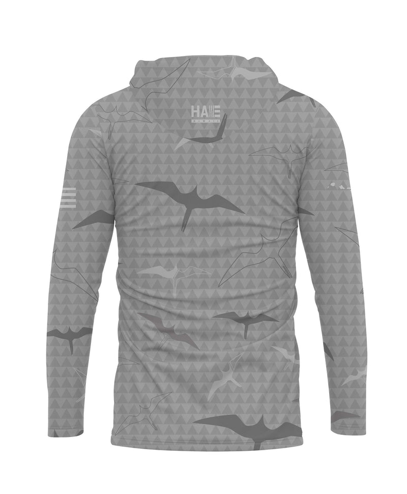 Iwa Birds Hooded Long Sleeve Drifit Gray