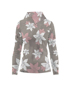 Kiele Wahine Hooded Long Sleeve Vneck Drifit Gray