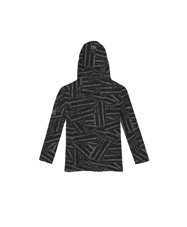 Ku'u Hae Toddler Hooded Long Sleeve Drifit Black