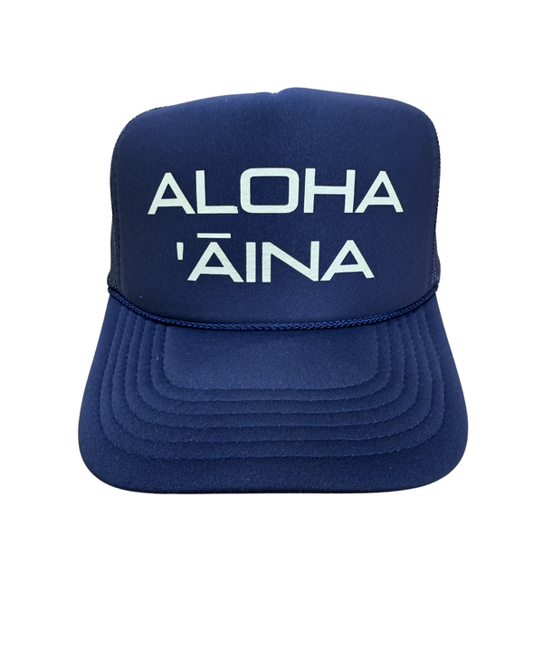 Aloha Aina Trucker Hat Navy