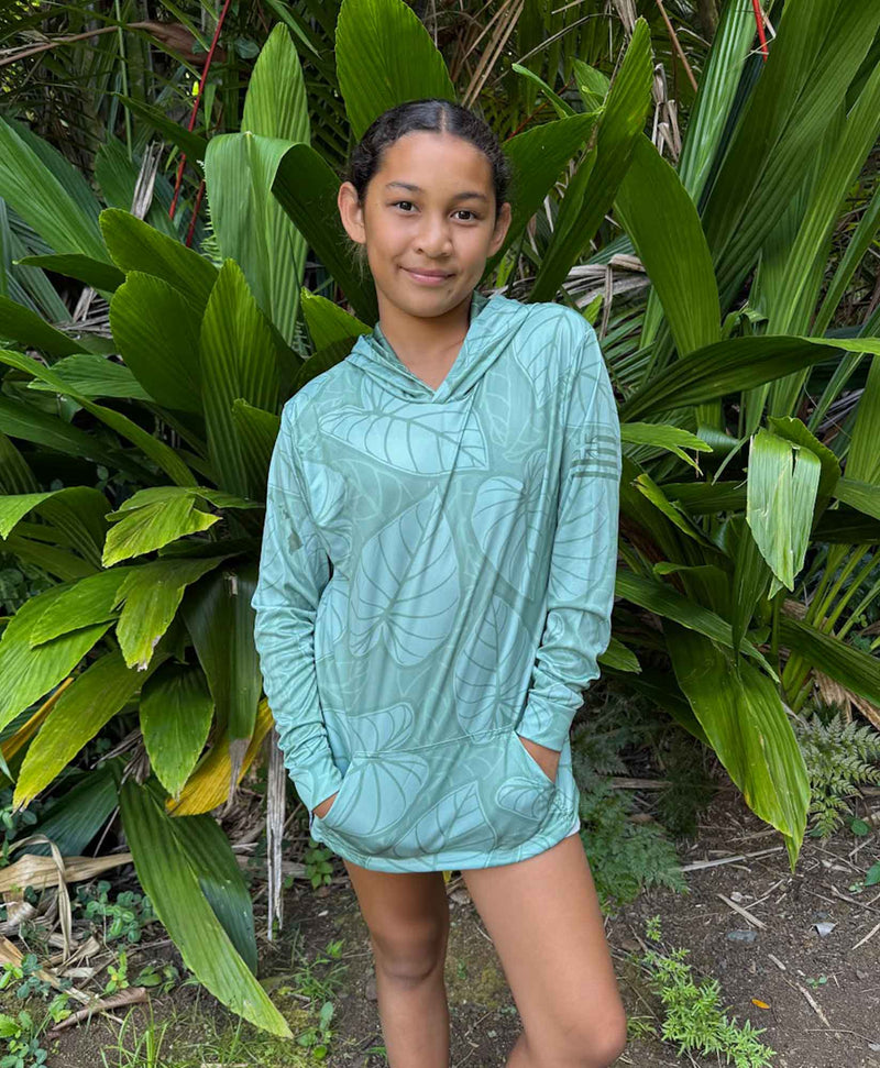 Kalo Patch Green Youth Hooded Longsleeve Drifit