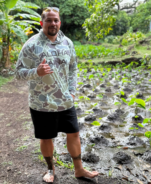 Aloha Aina Namoku Camo Hooded Long Sleeve Drifit