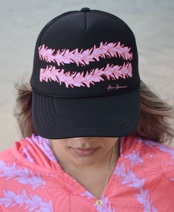 Lei Awapuhi Trucker Hat Black