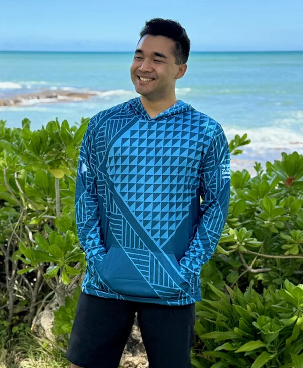 Ulana Hooded Long Sleeve Drifit Pacific Blue