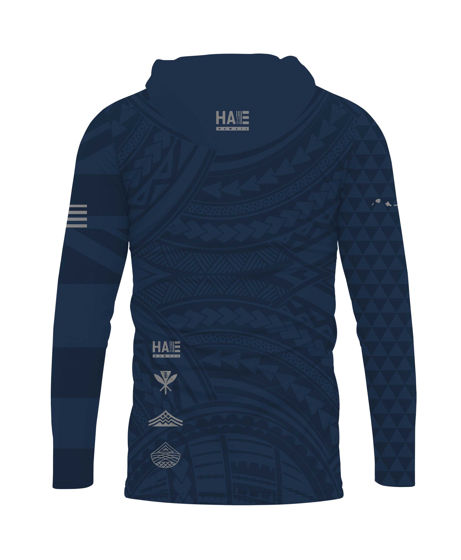 Aloha Aina Navy Blue Hooded Long Sleeve Drifit – Hae Hawaii