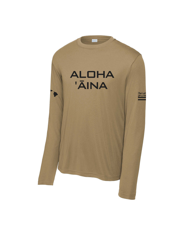 Aloha 'Āina Longsleeve Drifit Coyote Brown – Hae Hawaii
